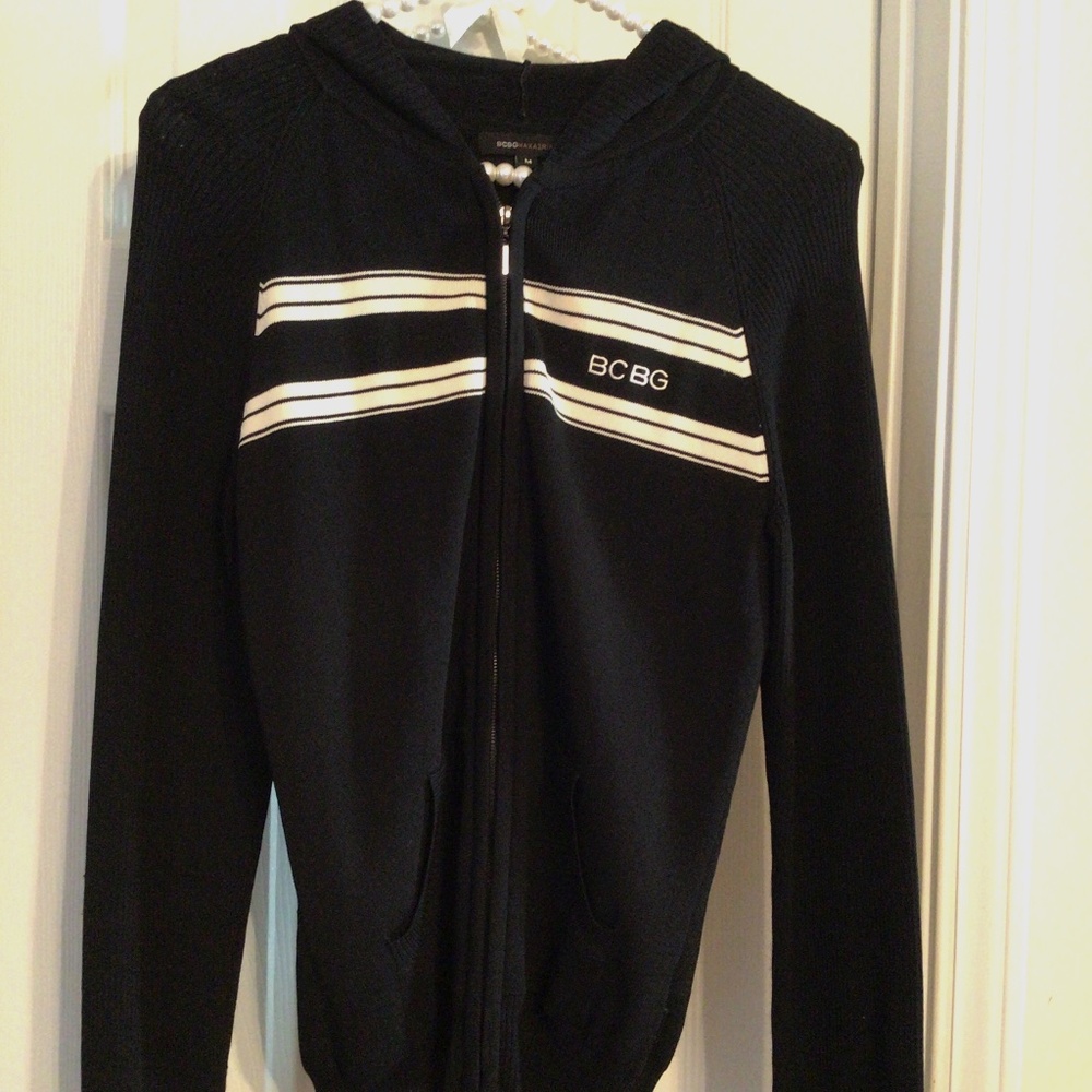 Black Hooded Sweater by BCBGMAXAZRIA